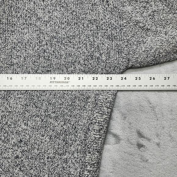 Express Sweater Women M Black Gray Marl Knit Extreme Circle Hem Tunic Cross Back - Picture 7 of 9